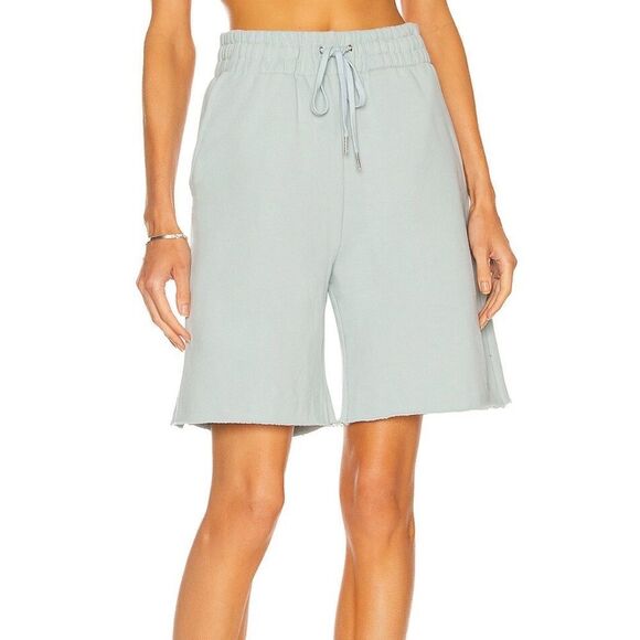 Jonathan Simkhai Avery French Terry Drawstring Basketball Shorts in Tide S NWT - Picture 1 of 5
